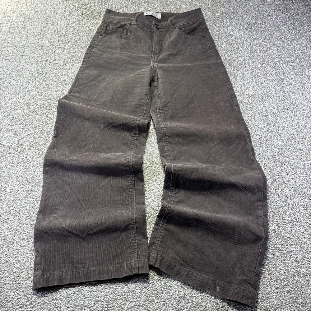 Gap Pants Womens‎ 4 Short Brown Corduroy High Stride Wide Leg Relaxed Fit Y2K